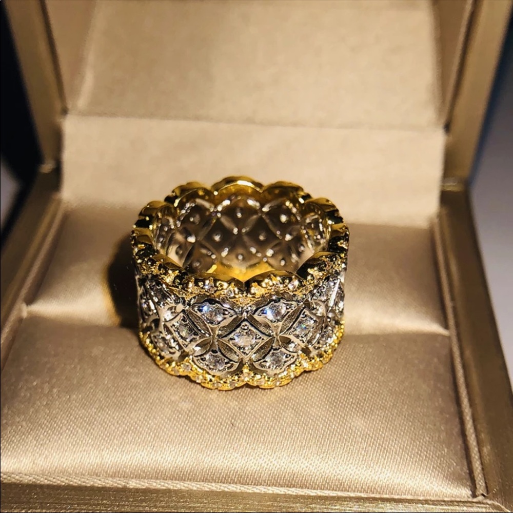 New Unisex Crown Starts Shape Geometric Wavy Ring - Picture 2 of 5